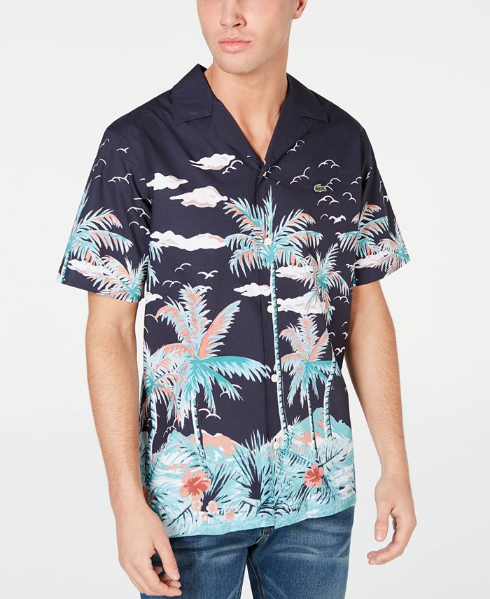 Lacoste Men's Palm-Tree Graphic Shirt - Macy's