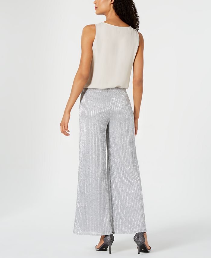 Msk Striped Metallic Palazzo Pants Macys 