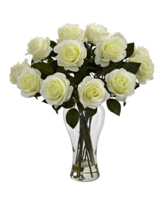 Nearly Natural - Blooming Roses w/Vase