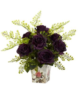 Rose and Maiden Hair w/Floral Planter