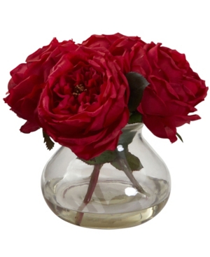 NEARLY NATURAL FANCY ROSE W/VASE 