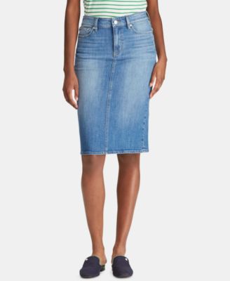 ralph lauren blue jean skirt