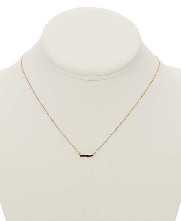 Elsie May Black Diamond Accent Dash Pendant Necklace in 14k Gold, 15