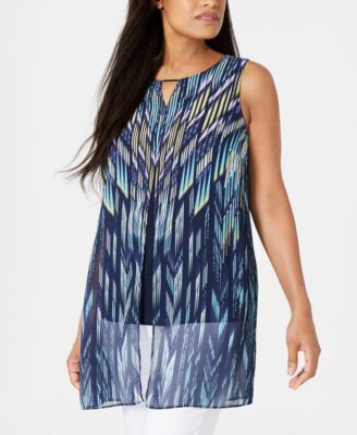 JM Collection - Layered Chiffon Tunic Top, Created for Macy's
