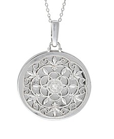 Birdie Photo Locket Necklace with Diamond Accent in Sterling Silver