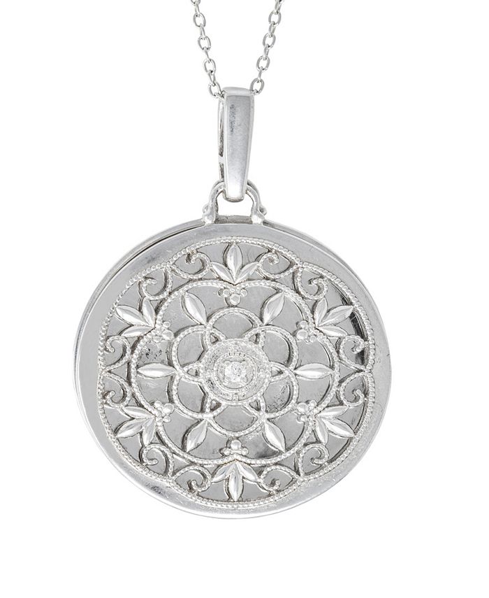 With You Lockets - Photo Locket Necklace with Diamond Accent in Sterling Silver