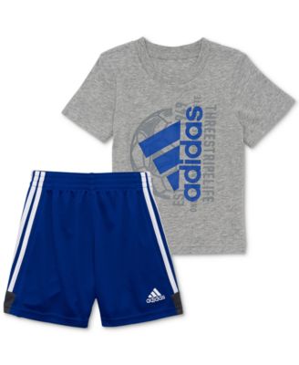 boys adidas shorts and t shirt set