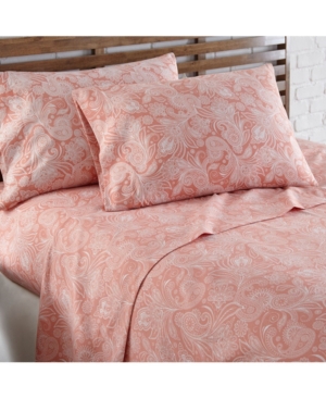 Southshore Fine Linens Perfect Paisley Sheet Set Bedding In Coral