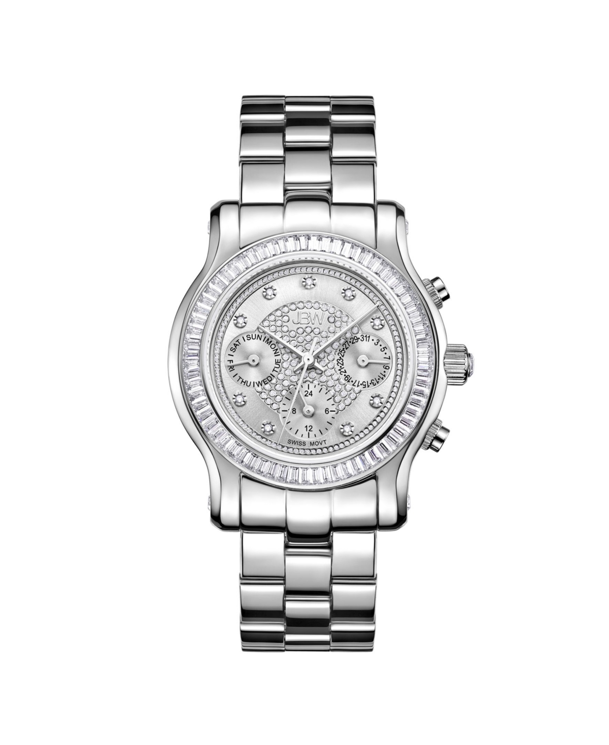 Shop Jbw Women's Laurel Diamond (1/10 Ct.t.w.) Stainless Steel Watch In Silver