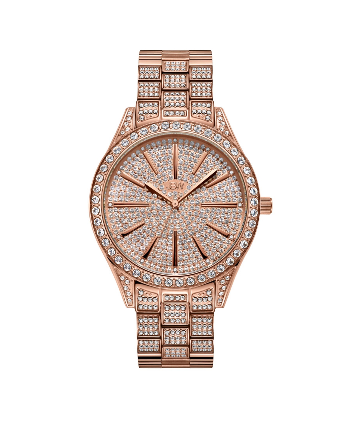 Jbw Women's Cristal Diamond (1/8 ct.t.w.) 18k rose Gold Plated Stainless Steel Watch