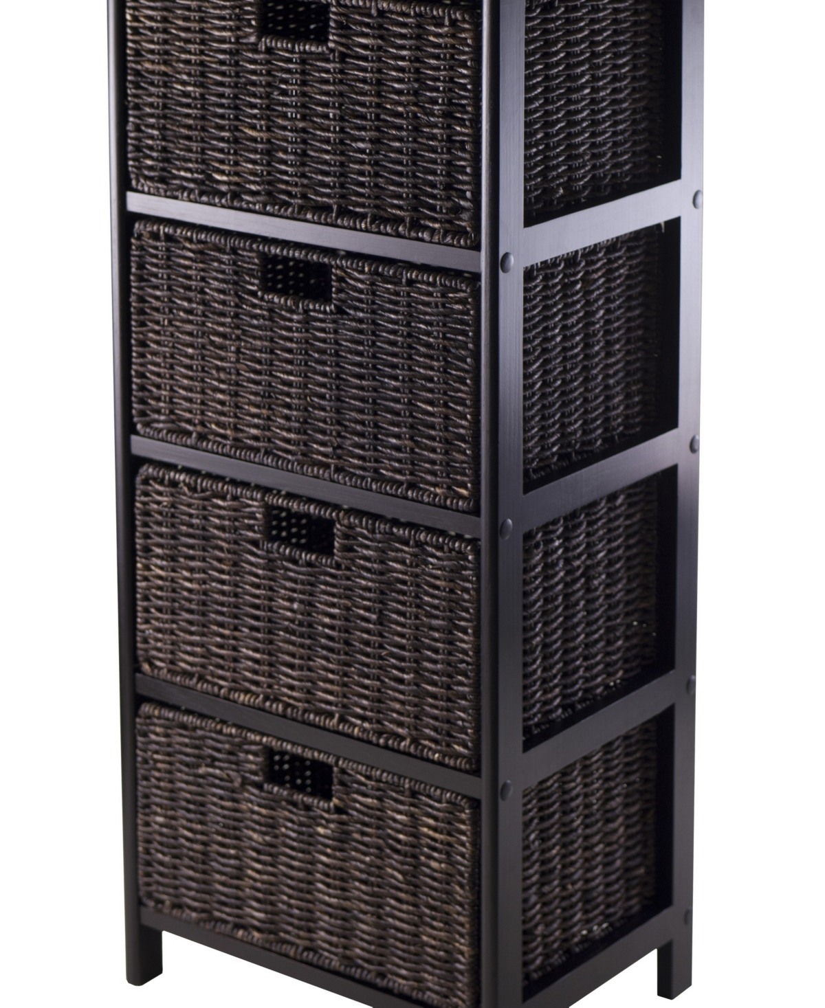 Omaha Storage Rack with 4 Foldable Baskets - Black