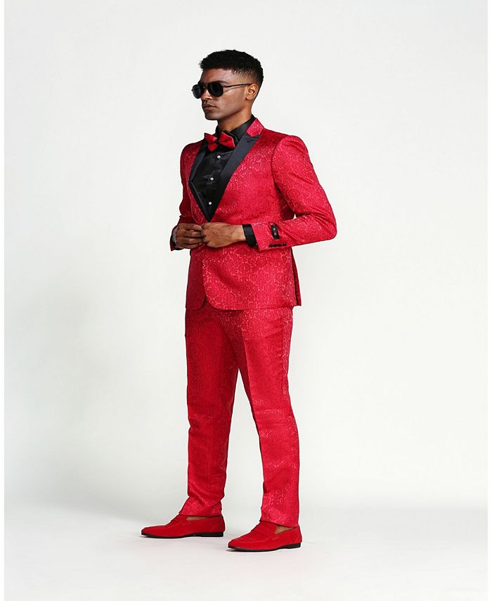 Black Satin Shiny Metallic Flashy with Sheen 3 Piece Skinny Fit Tazzio Men's Suit with Peak Lapel Jacket