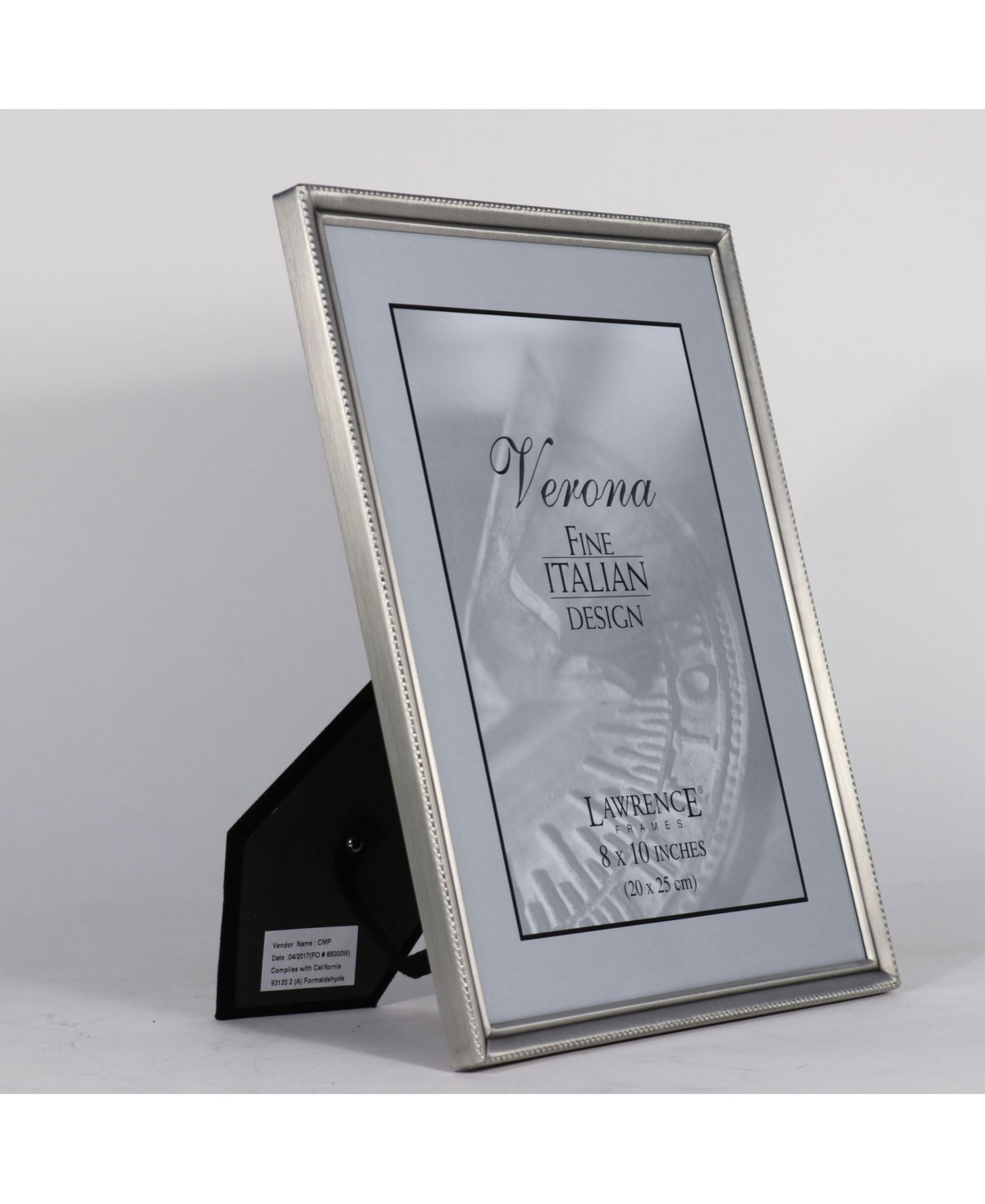 Lawrence Frames Antique Pewter Picture Frame - Bead Border Design - 8