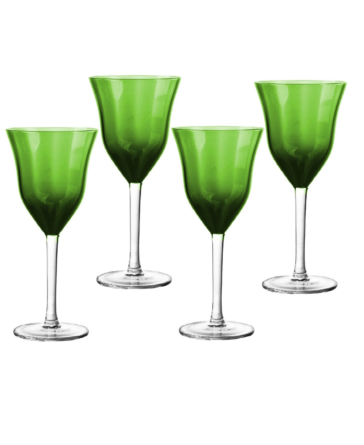 Qualia Glass Meridian 8 oz Wine Glasses, Set Of 4 In Green
