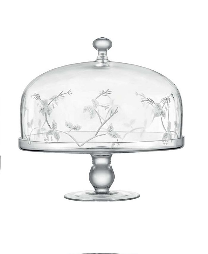 Godinger Dublin Lead Crystal 12.5 in Cake Stand with Dome x 12.5 in 