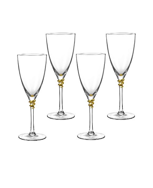 Qualia Glass Helix Gold Wine Glasses, Set Of 4 & Reviews Glassware Dining Macy's