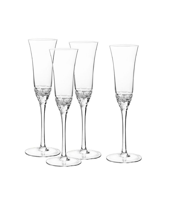Qualia Glass Reef Flutes, Set Of 4 Macy's