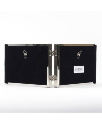 Hinged Double Silver Standard Metal Picture Frame - 6" x 4"