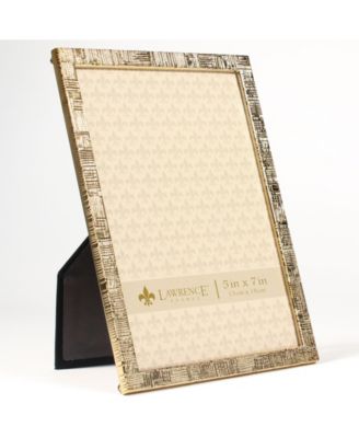 Gold Metal Picture Frame with Linen Pattern - 5" x 7"