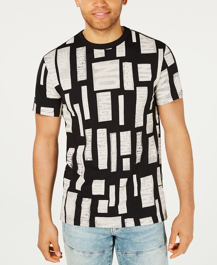 G-Star Raw Men's Geometric Text Print T-Shirt, Created for Macy's ...