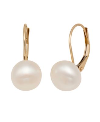 Macy's - 14k Yellow Gold Pearl Leverback Earrings