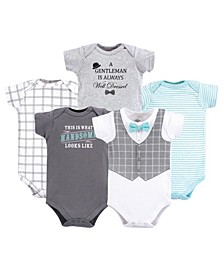 Cotton Bodysuits, Well Dressed, 5 Pack