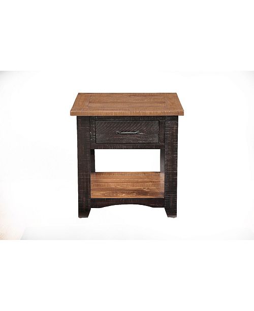 Martin Svensson Home Rustic Collection End Table Antique Black