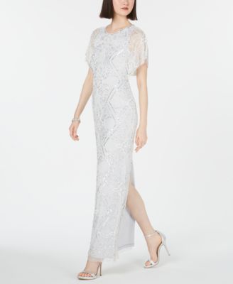 Adrianna Papell - Embellished Flutter-Sleeve Gown