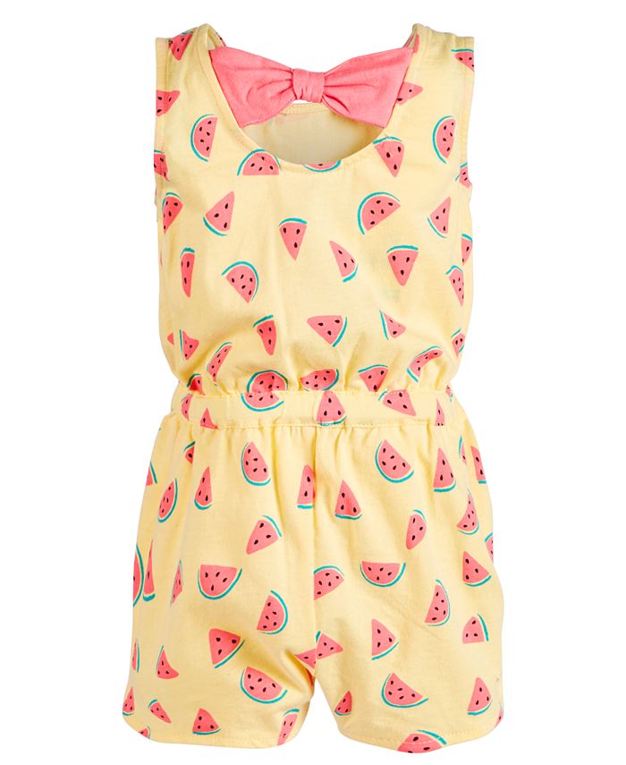 First Impressions Baby Girls WatermelonPrint Cotton Romper, Created