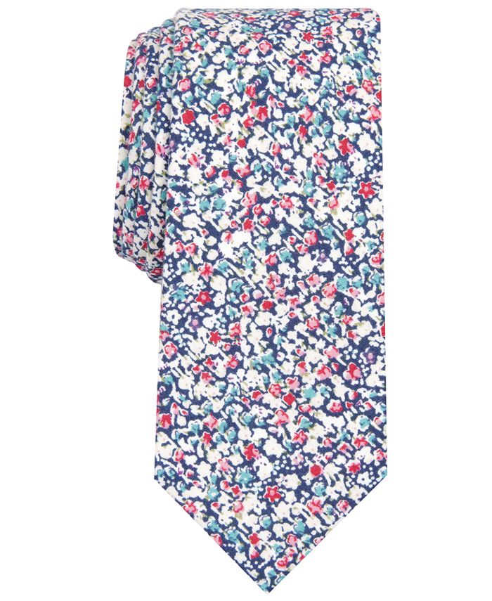 Bar III Men's Stella Floral Skinny Tie, Created for Macy's Macy's