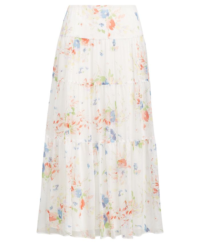Lauren Ralph Lauren Tiered Floral-Print Peasant Skirt - Macy's