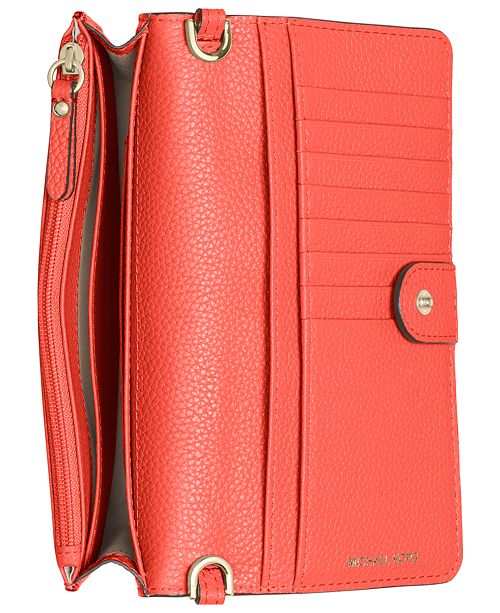 Michael Kors Pebble Leather Phone Crossbody Wallet & Reviews - Handbags ...