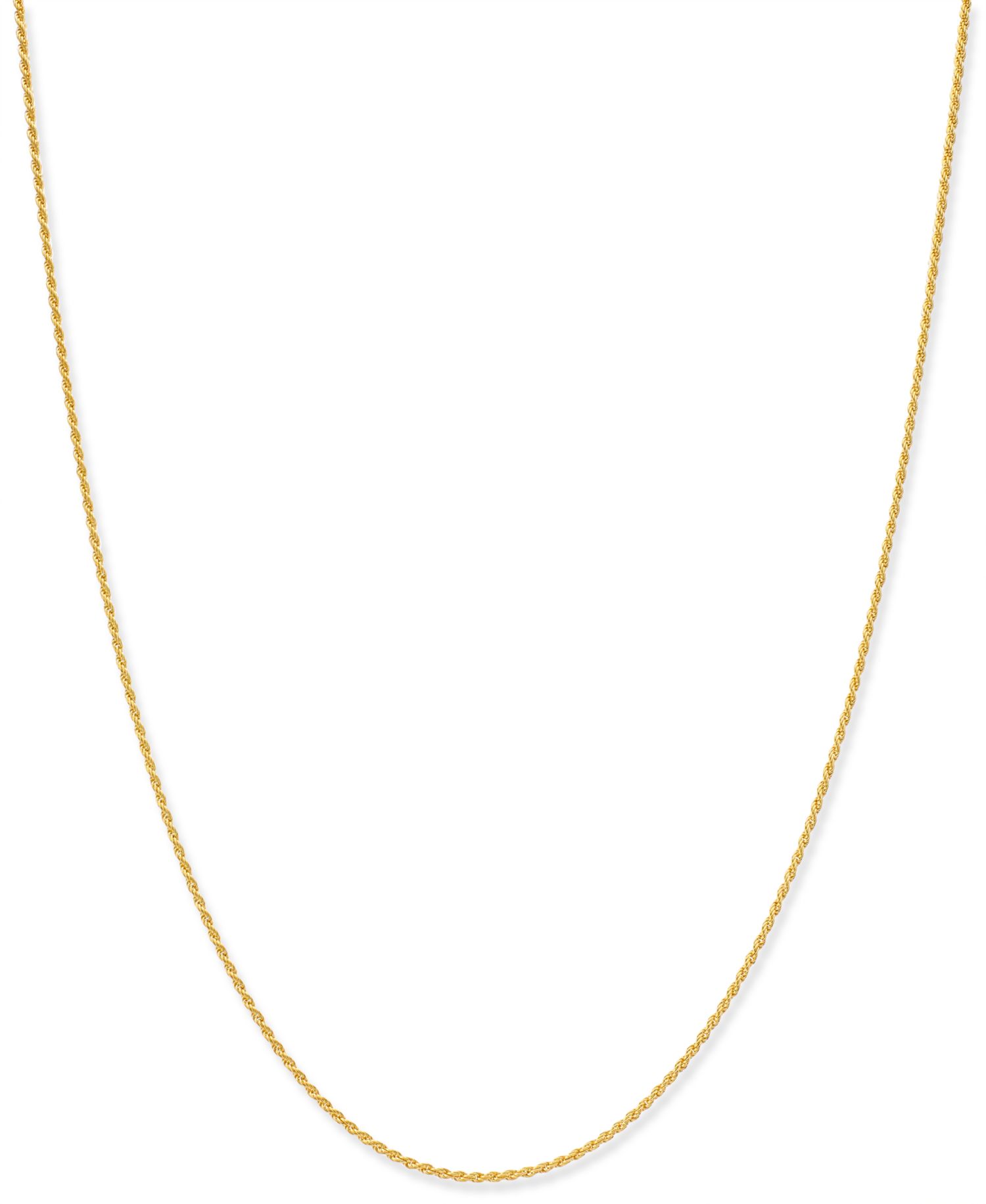 Thin Rope Chain Necklace 16" - 24" (1.5mm) in 18k Gold-Plate Over Sterling Silver or Sterling Silver