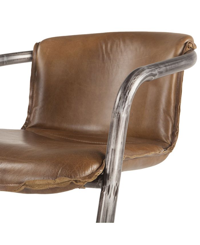 World Interiors Chiavari Distressed Leather Counter Chairs, Set of 2