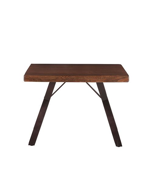 World Interiors Nottingham Acacia Wood Side Table In Walnut Finish