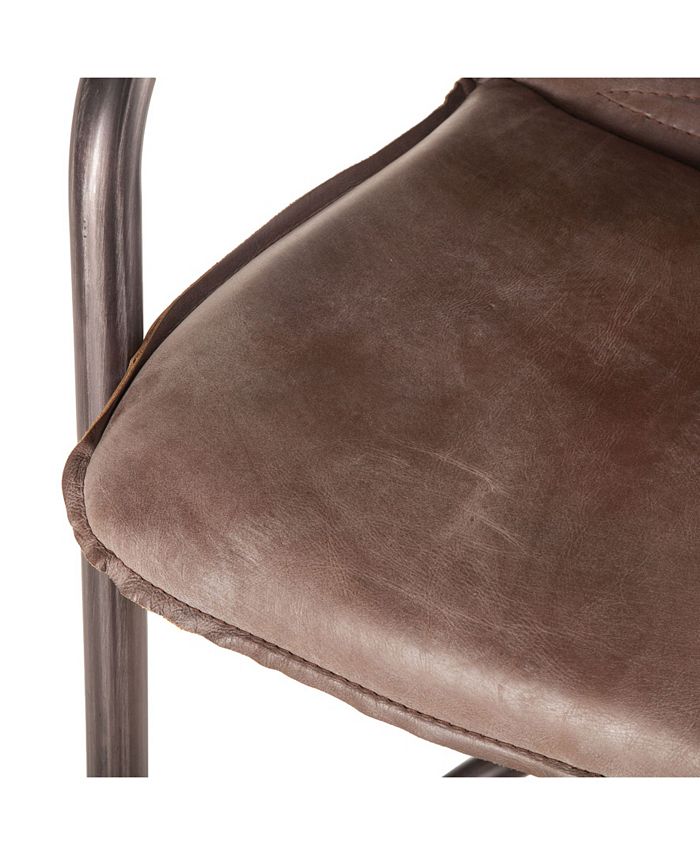 World Interiors Chiavari Distressed Leather Counter Chairs, Set of 2