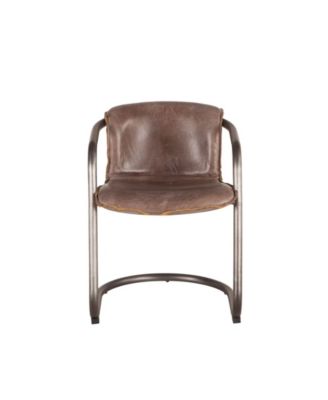 World Interiors Chiavari Distressed Leather Dining Chairs, Set of 2