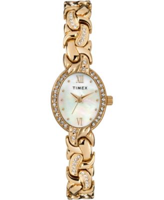 Timex Women's TW2T49900 Analog 19mm Gold-tone Bracelet Watch Set with Cubic Zirconia Crystals
