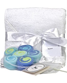 3 Stories Trading Terry Cloth Hooded Baby Towel And 12 Washcloth Gift Set