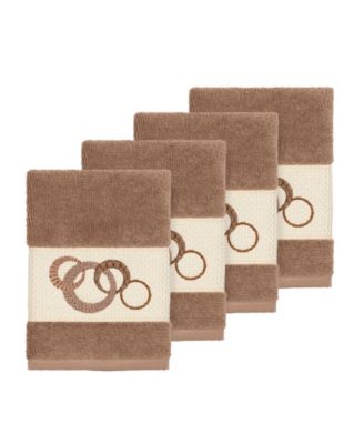 Turkish Cotton Annabelle 4-Pc. Embellished Washcloth Set