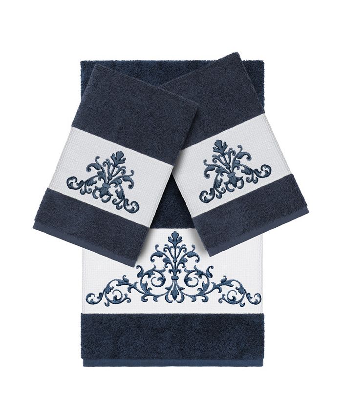 Linum Home - Turkish Cotton Scarlet 3-Pc. Embellished Towel Set
