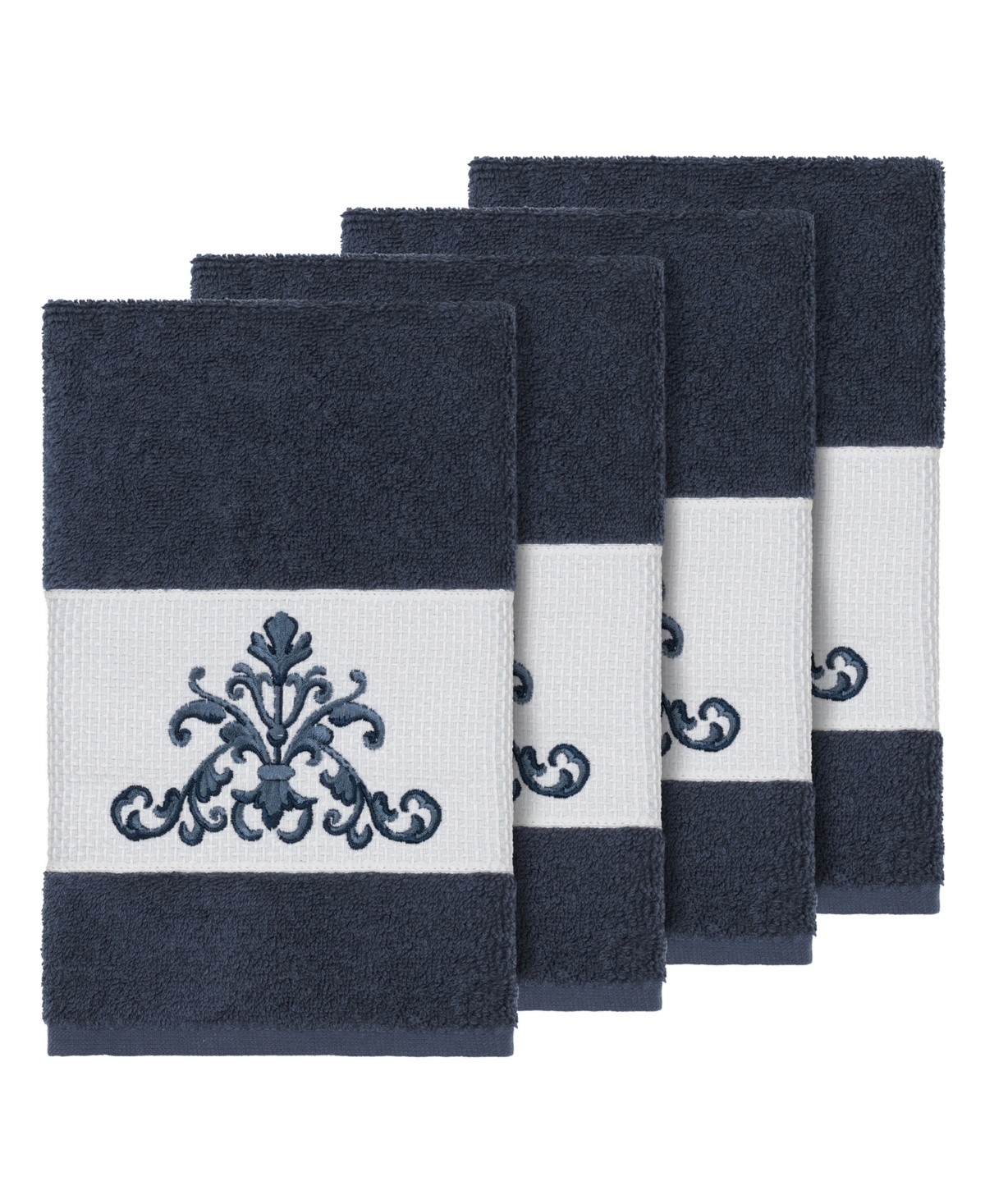 Linum Home Turkish Cotton Scarlet 4-pc. Embellished Hand Towel Set Bedding