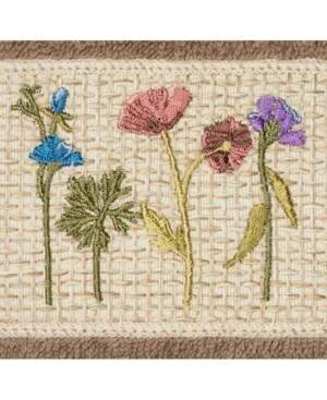 Linum Home Turkish Cotton Serenity Embellished Washcloth Bedding In Latte