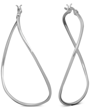 image of Essentials Twisted Medium Hoop Earrings in Fine Silver-Plate