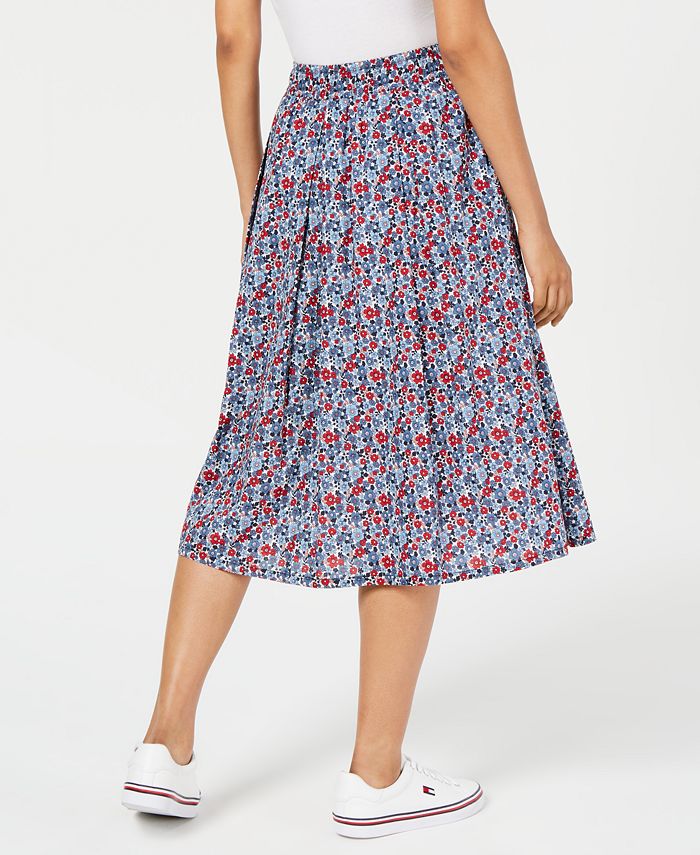 Tommy Hilfiger Printed Cotton Skirt, Created for Macy's & Reviews ...