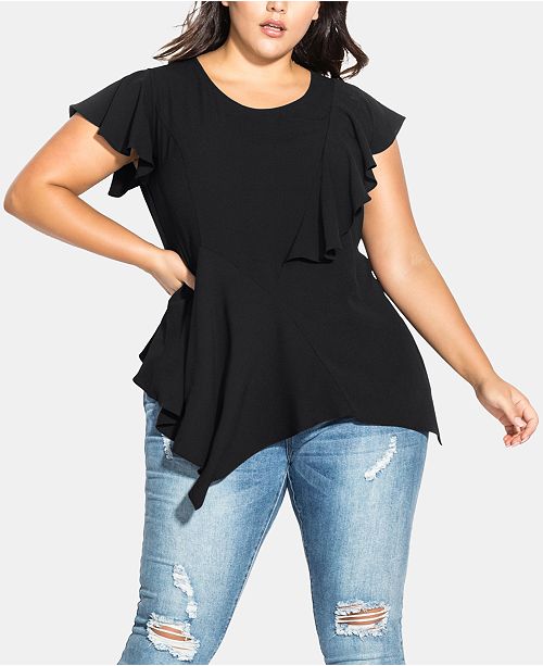 City Chic Trendy Plus Size Sassy Hem Top Reviews Tops Plus