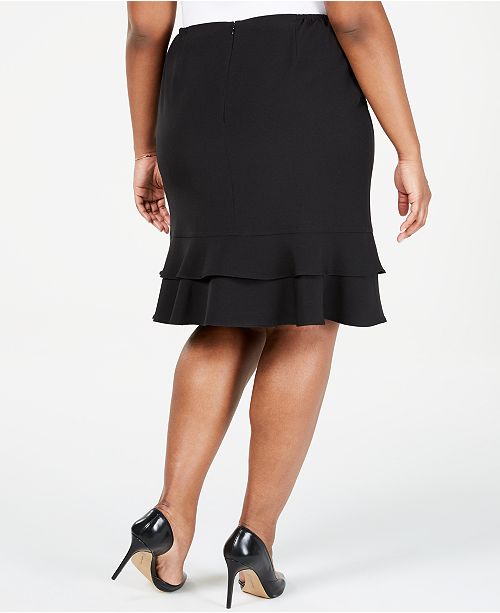 Kasper Plus Size Stretch Ruffle Skirt & Reviews - Skirts - Women - Macy's