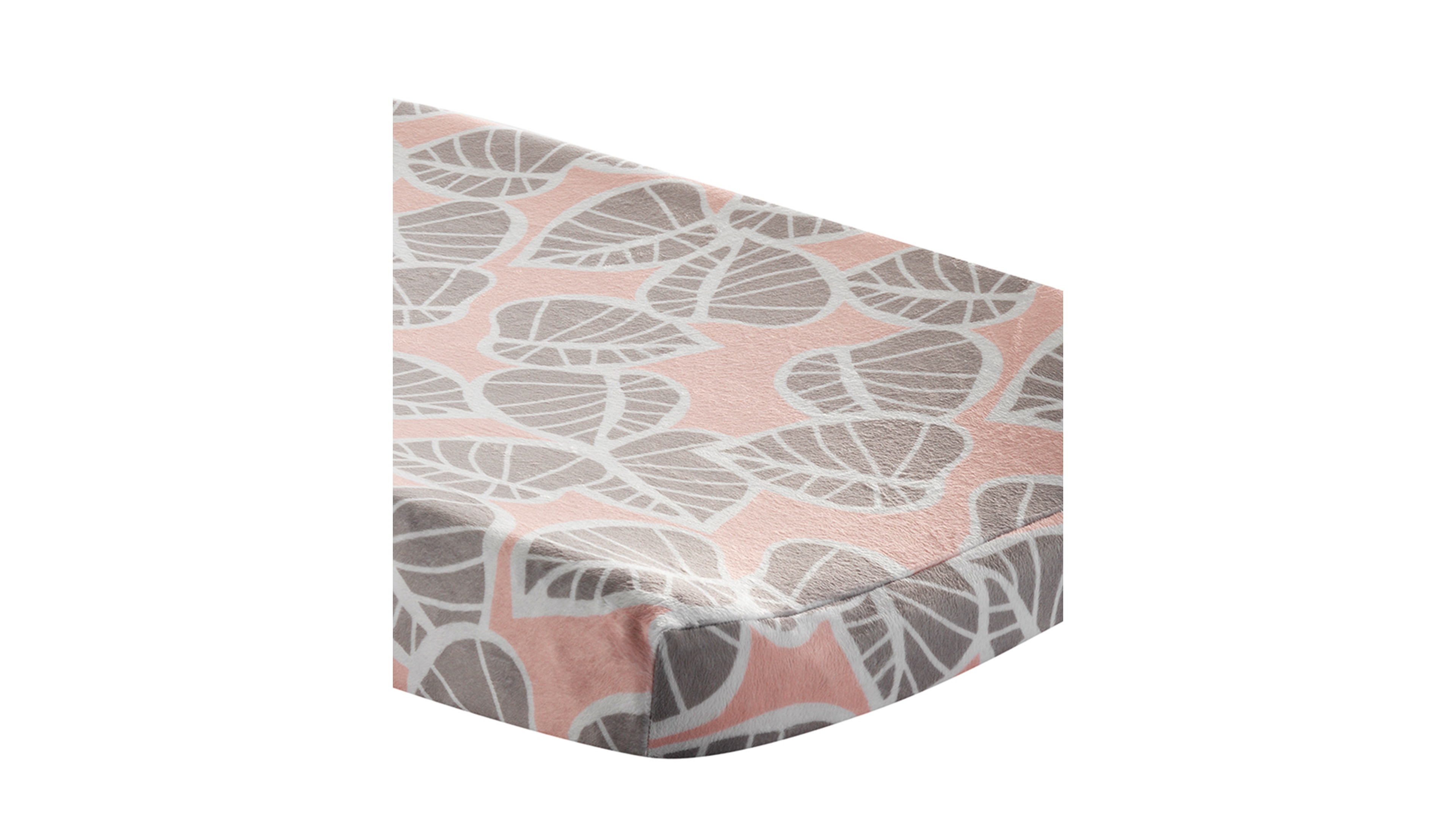 Lambs & Ivy Calypso Pink/Taupe Leaf Print Baby Changing Pad Cover