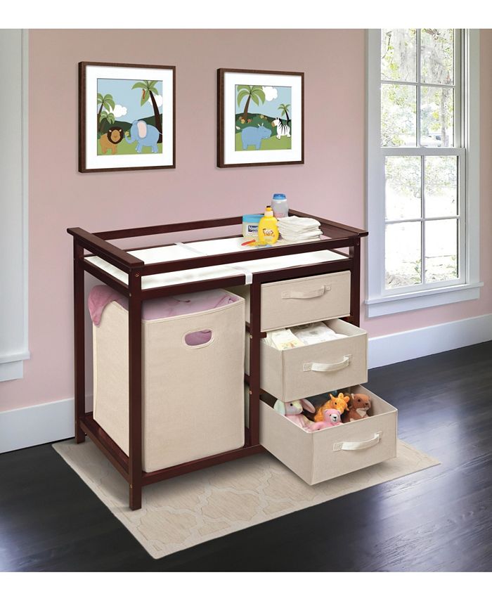 Badger Basket Modern Baby Changing Table with Hamper and 3 Baskets OVERMAX Macy's