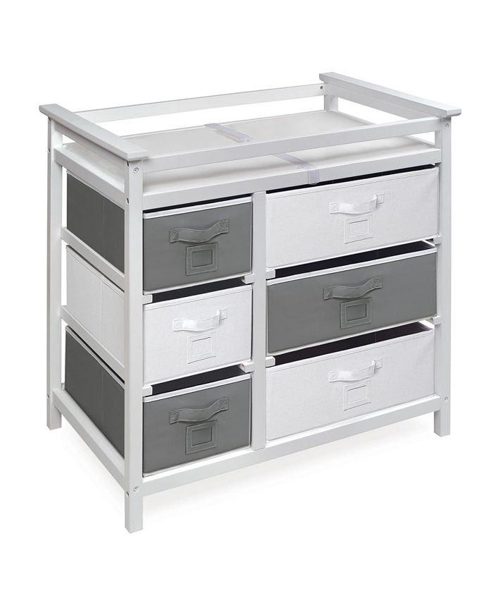 Badger Basket Modern Baby Changing Table with Six Baskets OVERMAX